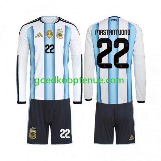 Thuis Tenue van Argentinië Franco Mastantuono 22 Kind 2-13 jaar WK 2026 Lange Mouw
