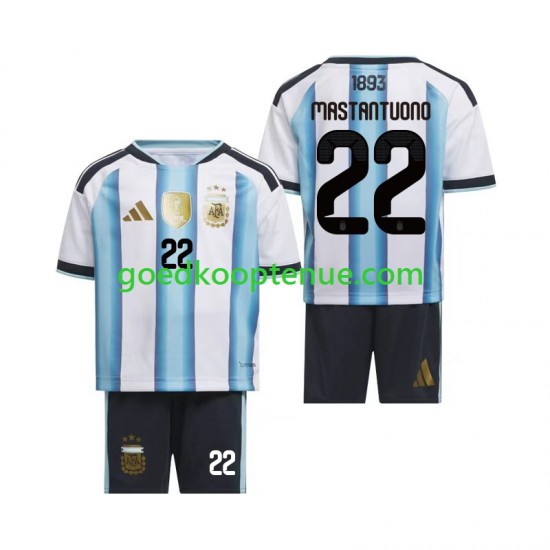 Thuis Tenue van Argentinië Franco Mastantuono 22 Kind 2-13 jaar WK 2026 Korte Mouw