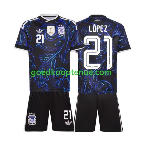 Uit Tenue van Argentinië Jose Manuel Lopez 21 Kind 2-13 jaar WK 2026 Korte Mouw