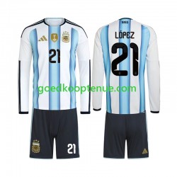 Thuis Tenue van Argentinië Jose Manuel Lopez 21 Kind 2-13 jaar WK 2026 Lange Mouw