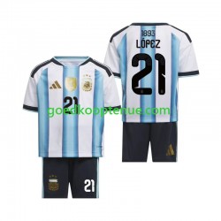 Thuis Tenue van Argentinië Jose Manuel Lopez 21 Kind 2-13 jaar WK 2026 Korte Mouw