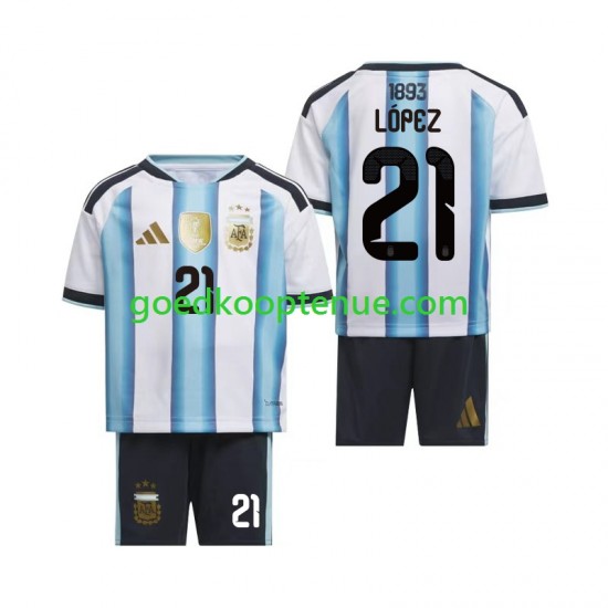 Thuis Tenue van Argentinië Jose Manuel Lopez 21 Kind 2-13 jaar WK 2026 Korte Mouw