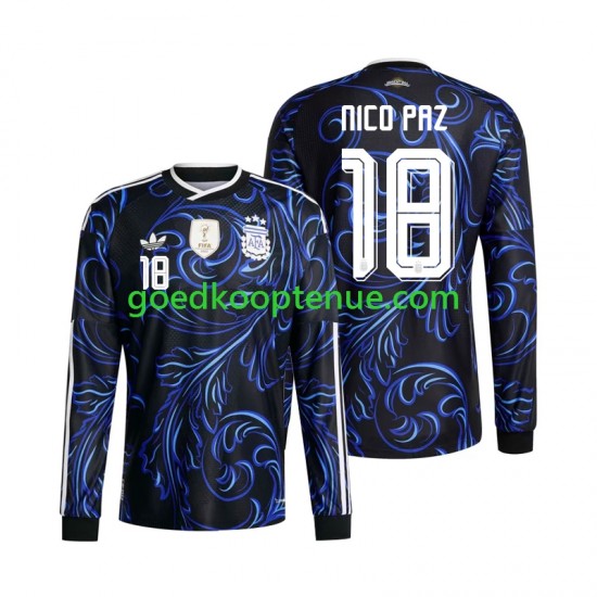 Uit Tenue van Argentinië Nico Paz 18 Heren WK 2026 Lange Mouw