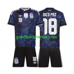 Uit Tenue van Argentinië Nico Paz 18 Kind 2-13 jaar WK 2026 Korte Mouw