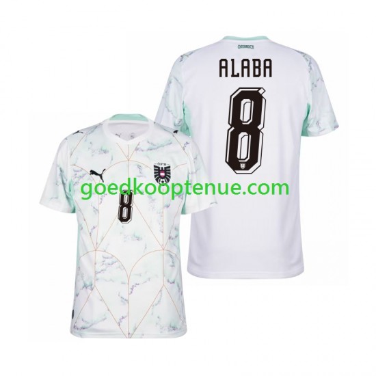 Uit Tenue van Oostenrijk David Alaba 8 Heren WK 2026 Korte Mouw