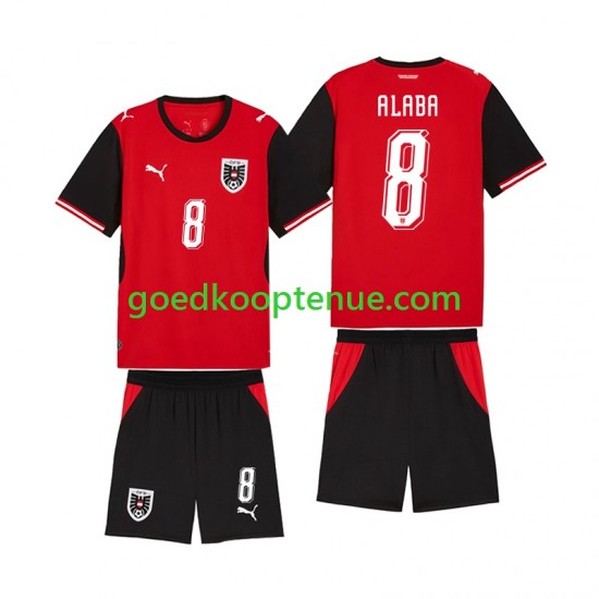 Thuis Tenue van Oostenrijk David Alaba 8 Kind 2-13 jaar WK 2026 Korte Mouw