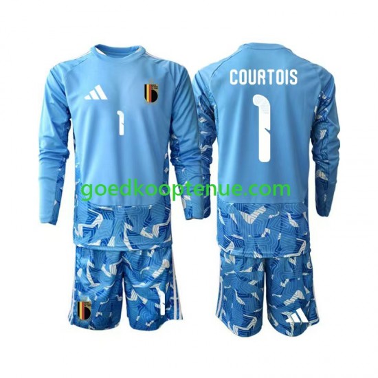 Thuis Tenue van België Keepersshirt Thibaut Courtois 1 Kind 2-13 jaar WK 2026 Lange Mouw