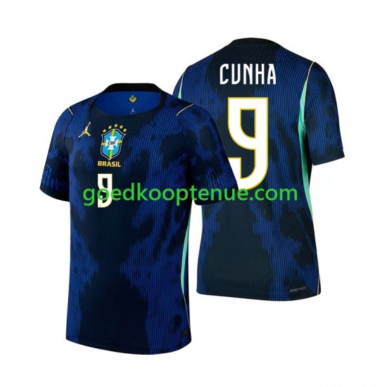 Uit Tenue van Brazilië Matheus Cunha 9 Heren WK 2026 Korte Mouw