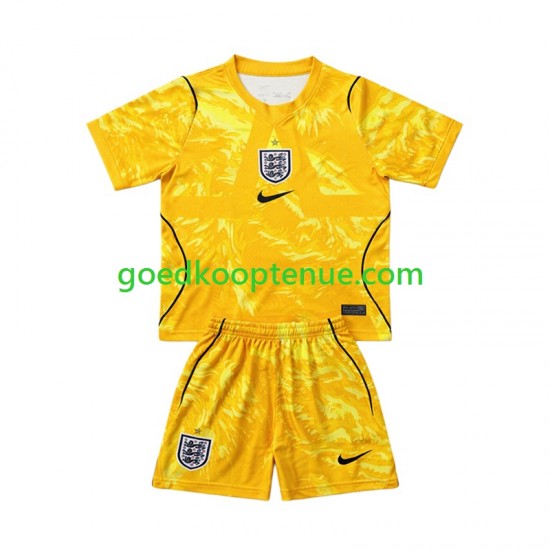 4de Tenue van Engeland Keepersshirt Kind 2-13 jaar WK 2026 Korte Mouw