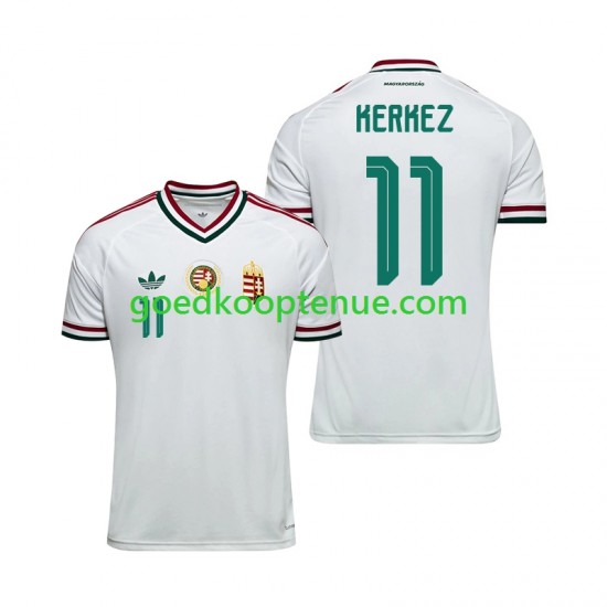 Uit Tenue van Hongarije Milos Kerkez 11 Heren WK 2026 Korte Mouw