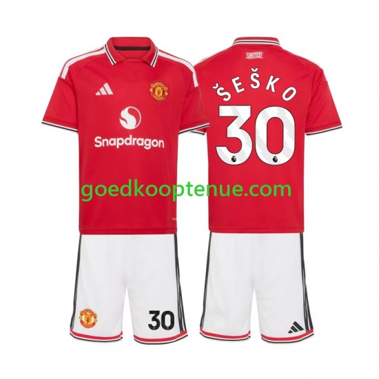 Thuis Tenue van Manchester United Benjamin Sesko 30 Kind 2-13 jaar 2026-27 Korte Mouw