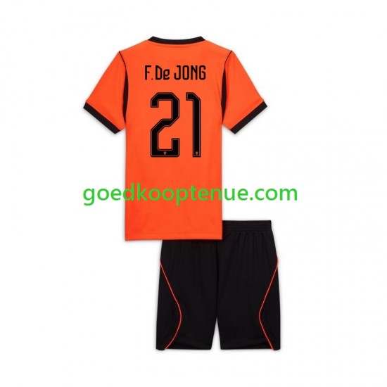 Thuis Tenue van Nederland Frenkie de Jong 21 Kind 2-13 jaar WK 2026 Korte Mouw