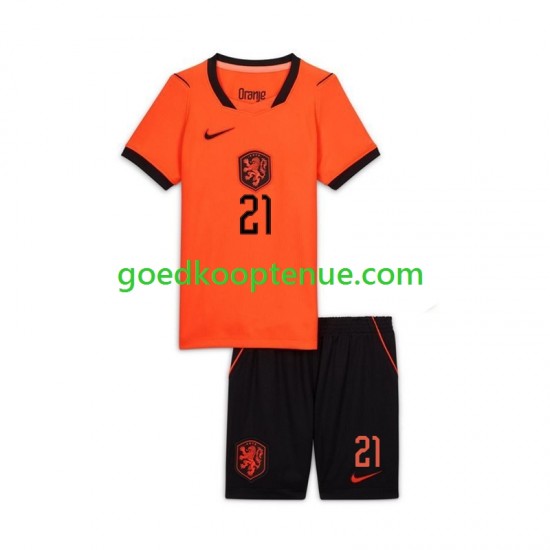 Uit Tenue van Nederland Frenkie de Jong 21 Kind 2-13 jaar WK 2026 Korte Mouw