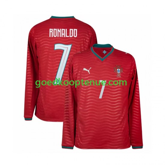 Thuis Tenue van Portugal Cristiano Ronaldo 7 Heren WK 2026 Lange Mouw