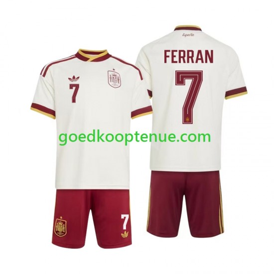 Uit Tenue van Spanje Ferran Torres 7 Kind 2-13 jaar WK 2026 Korte Mouw