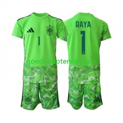 Tenue van Spanje Keepersshirt David Raya 1 6th Green color Kind 2-13 jaar WK 2026 Korte Mouw