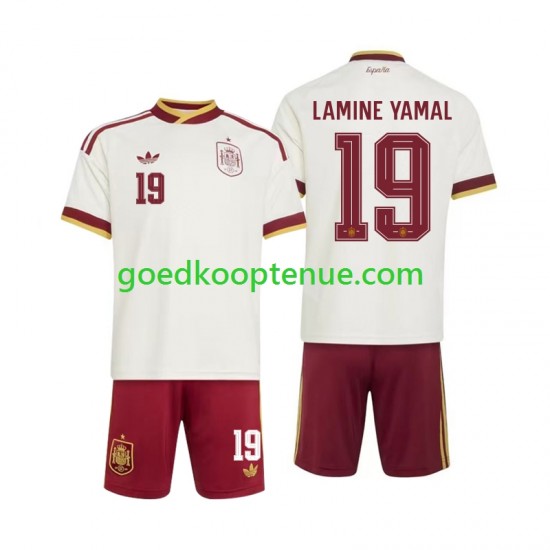 Uit Tenue van Spanje Lamine Yamal 19 Kind 2-13 jaar WK 2026 Korte Mouw
