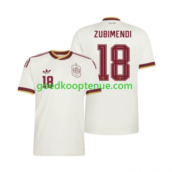 Uit Tenue van Spanje Martin Zubimendi 18 Heren WK 2026 Korte Mouw