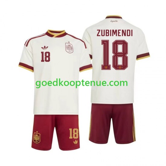 Uit Tenue van Spanje Martin Zubimendi 18 Kind 2-13 jaar WK 2026 Korte Mouw