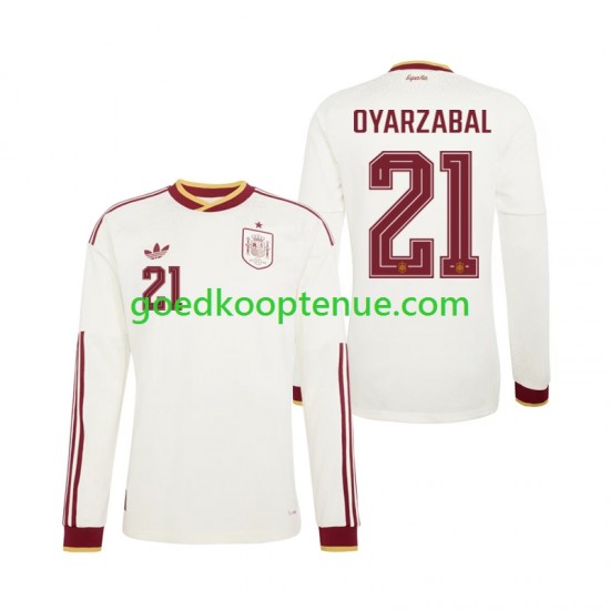 Uit Tenue van Spanje Mikel Oyarzabal 21 Heren WK 2026 Lange Mouw