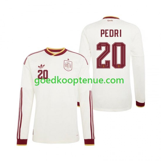 Uit Tenue van Spanje Pedri 20 Heren WK 2026 Lange Mouw