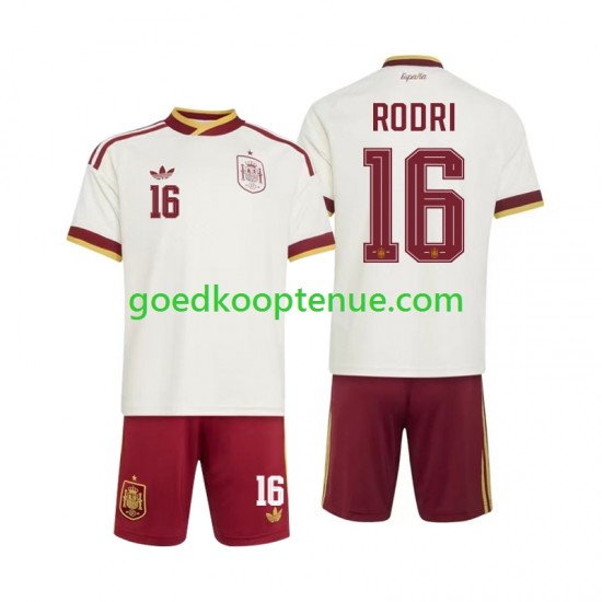 Uit Tenue van Spanje Rodri 16 Kind 2-13 jaar WK 2026 Korte Mouw