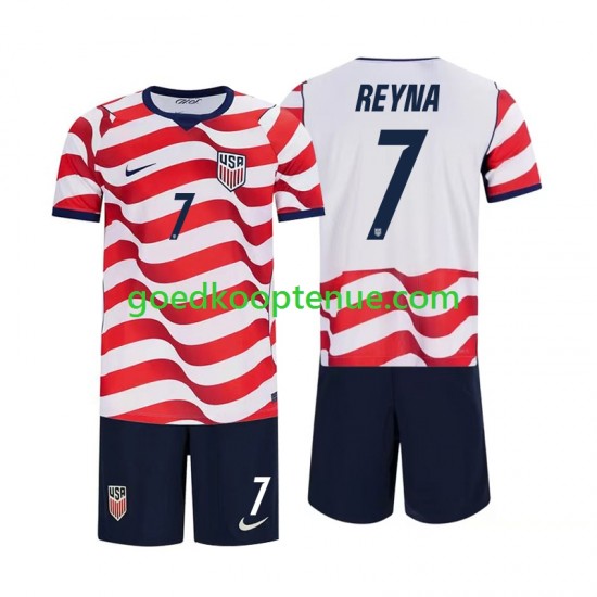 Thuis Tenue van USA Giovanni Reyna 7 Kind 2-13 jaar WK 2026 Korte Mouw