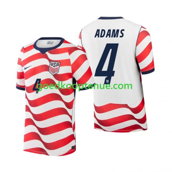 Thuis Tenue van USA Tyler Adams 4 Heren WK 2026 Korte Mouw