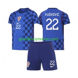 Uit Tenue van Kroatië Luka Vuskovic 22 Kind 2-13 jaar WK 2026 Korte Mouw