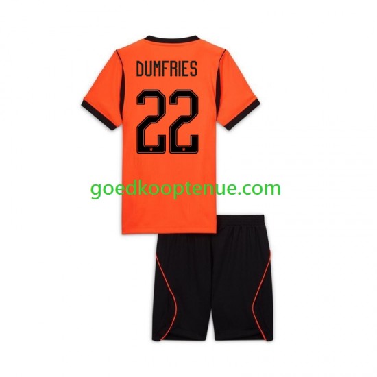Thuis Tenue van Nederland Denzel Dumfries 22 Kind 2-13 jaar WK 2026 Korte Mouw