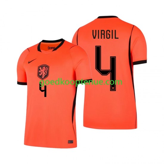 Thuis Tenue van Nederland Virgil van Dijk 4 Heren WK 2026 Korte Mouw