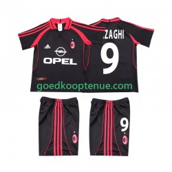 3de Retro Tenue van AC Milan INZAGHI 9 2000 2001 Kind 2-13 jaar Korte Mouw