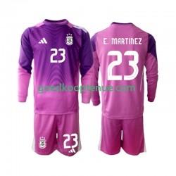 Thuis Tenue van Argentinië Keepersshirt Emiliano Martinez 23 Kind 2-13 jaar 2025 Lange Mouw
