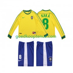 Thuis Retro Tenue van Brazilië KAKA 8 Kind 2-13 jaar 1998 Lange Mouw