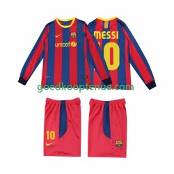 Thuis Retro Tenue van FC Barcelona Lionel Messi 10 Kind 2-13 jaar 2011 2010 Lange Mouw