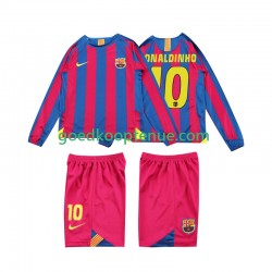 Thuis Retro Tenue van FC Barcelona RONALDINHO 10 2005 Kind 2-13 jaar 2006 Lange Mouw