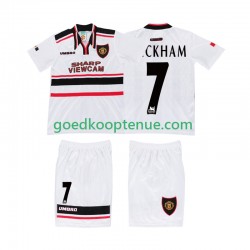 Uit Retro Tenue van Manchester United BECKHAM 7 Kind 2-13 jaar 1998 Korte Mouw