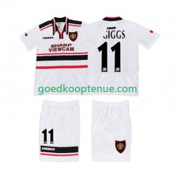 Uit Retro Tenue van Manchester United GIGGS 11 Kind 2-13 jaar 1998 Korte Mouw