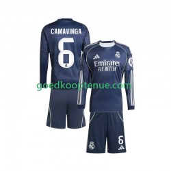Uit Tenue van Real Madrid Camavinga 6 Kind 2-13 jaar 2025-26 Lange Mouw