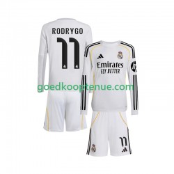 Thuis Tenue van Real Madrid Rodrygo 11 Kind 2-13 jaar 2025-26 Lange Mouw