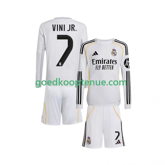 Thuis Tenue van Real Madrid Vinicius Junior 7 Kind 2-13 jaar 2025-26 Lange Mouw Thuis Tenue van Real Madrid Vinicius Junior 7 Kind 2-13 jaar 2025-26 Lange Mouw