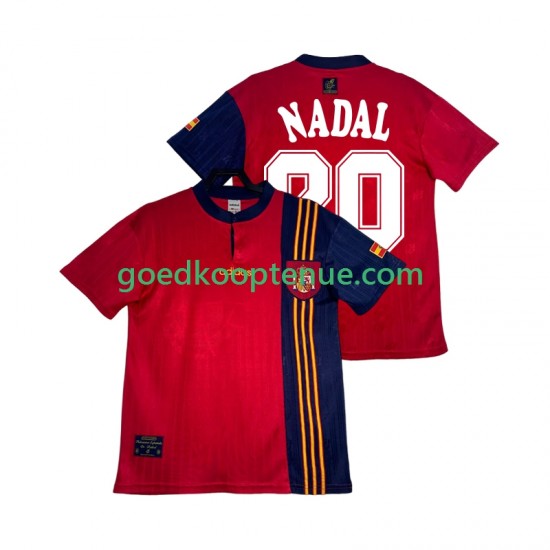 Thuis Retro Tenue van Spanje NADAL 20 1996 Heren Korte Mouw Thuis Retro Tenue van Spanje NADAL 20 1996 Heren Korte Mouw