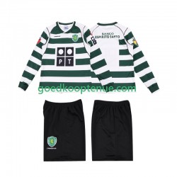 Thuis Retro Tenue van Sporting CP 2001 2003 Kind 2-13 jaar Lange Mouw